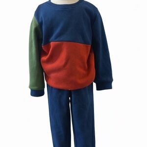 Toddler Boys Colorblock Sweatshirt & Jogger Set – Size 5 – Navy/Red/Green